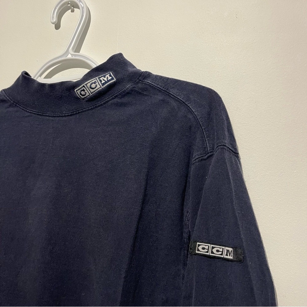 CCM Navy Long-sleeved Mock Neck